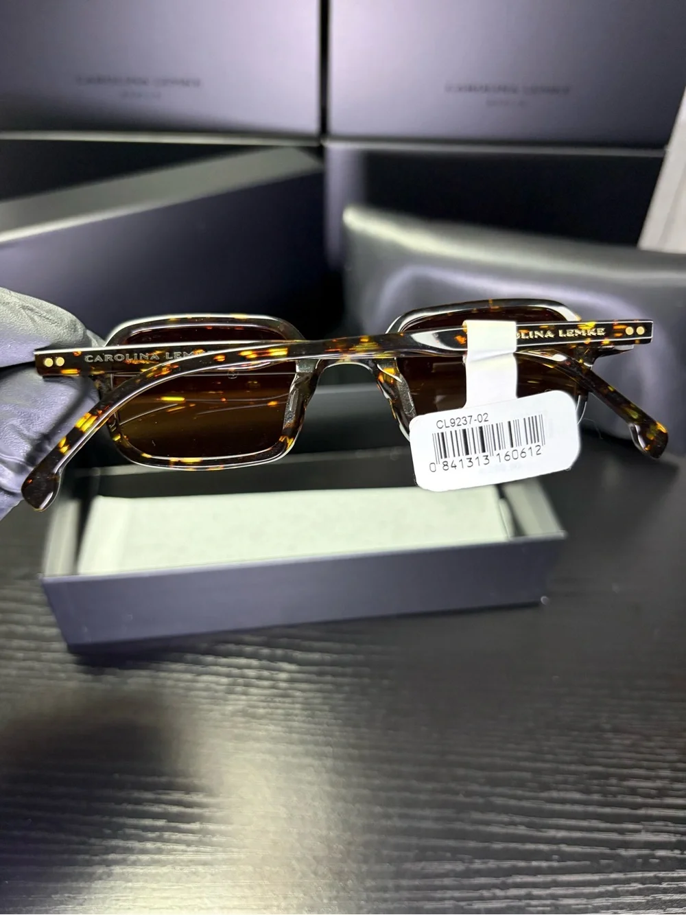 Carolina Lemke Women's Rectangular Tortoiseshell Sunglasses - Brown